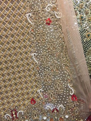 Wedding party dress Model dabka threads work nagh and pearls work Model # P 189