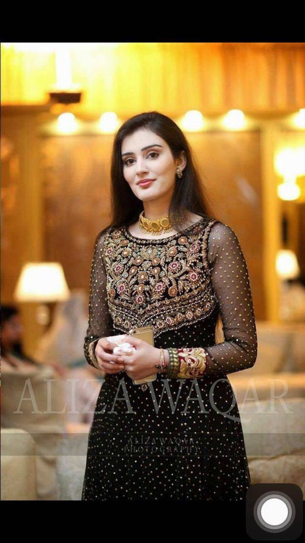 Wedding party dress with dabka and nagh work Model#P 176