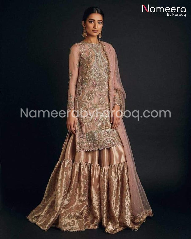 Pakistani Bridal Gharara with Embroided Shirt