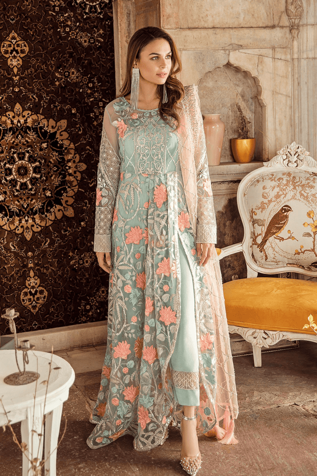 Indian Party Dress Appealing Light Blue Color