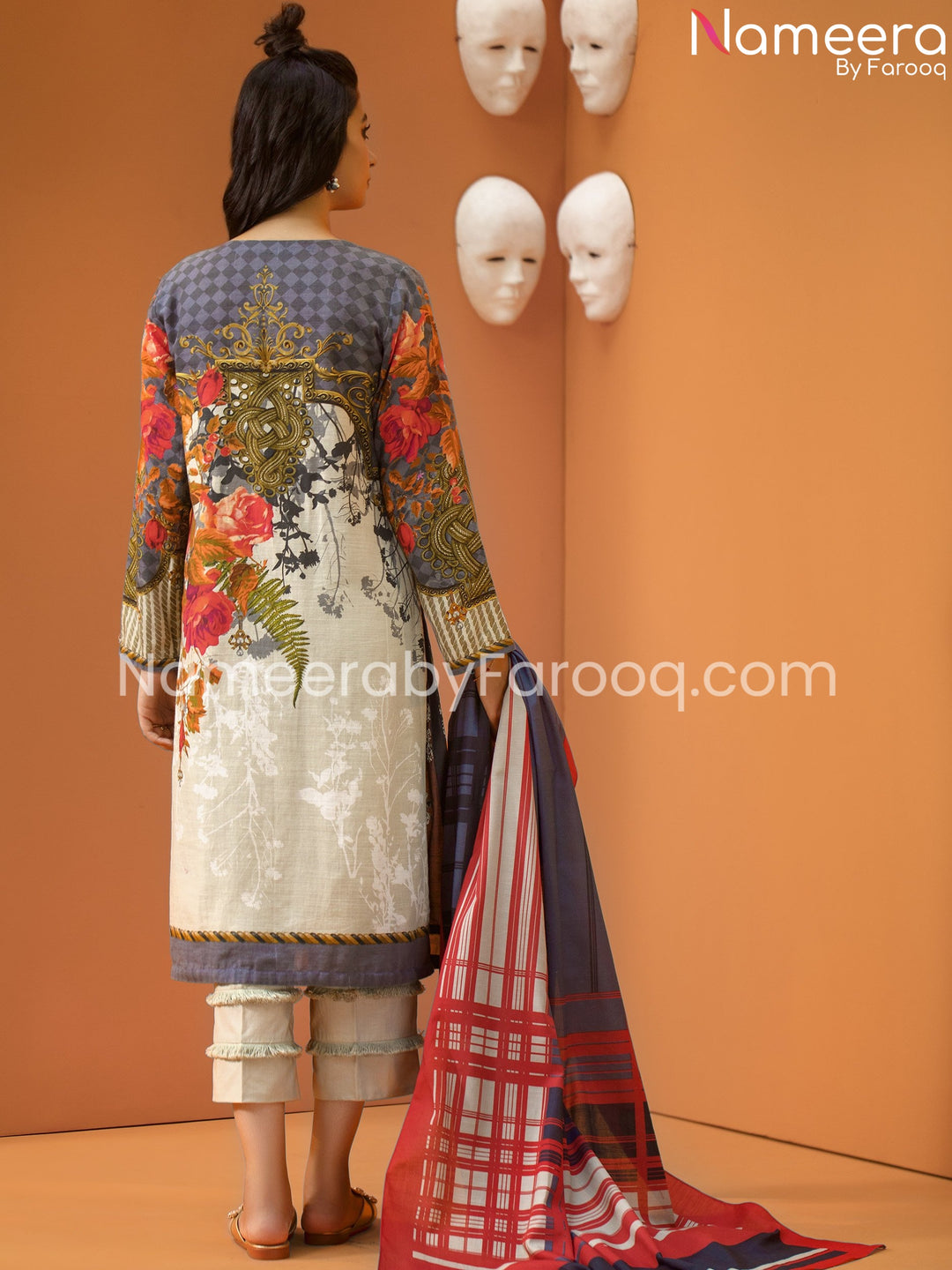 Designer khaddar dress  online