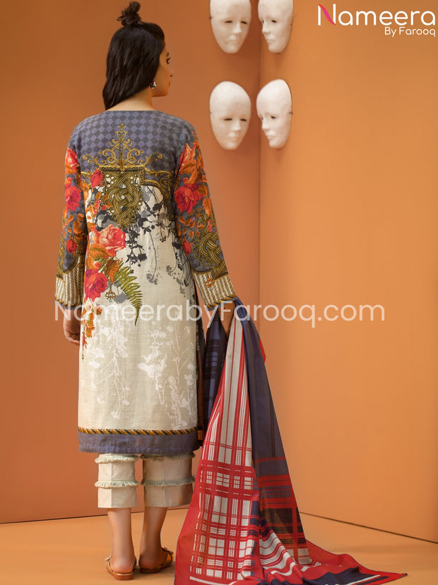 Designer khaddar dress  online
