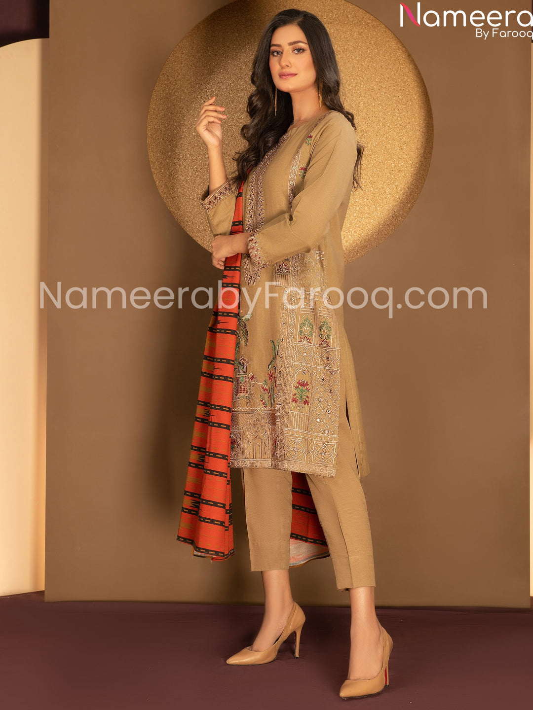 Designer Golden khaddar fabric online