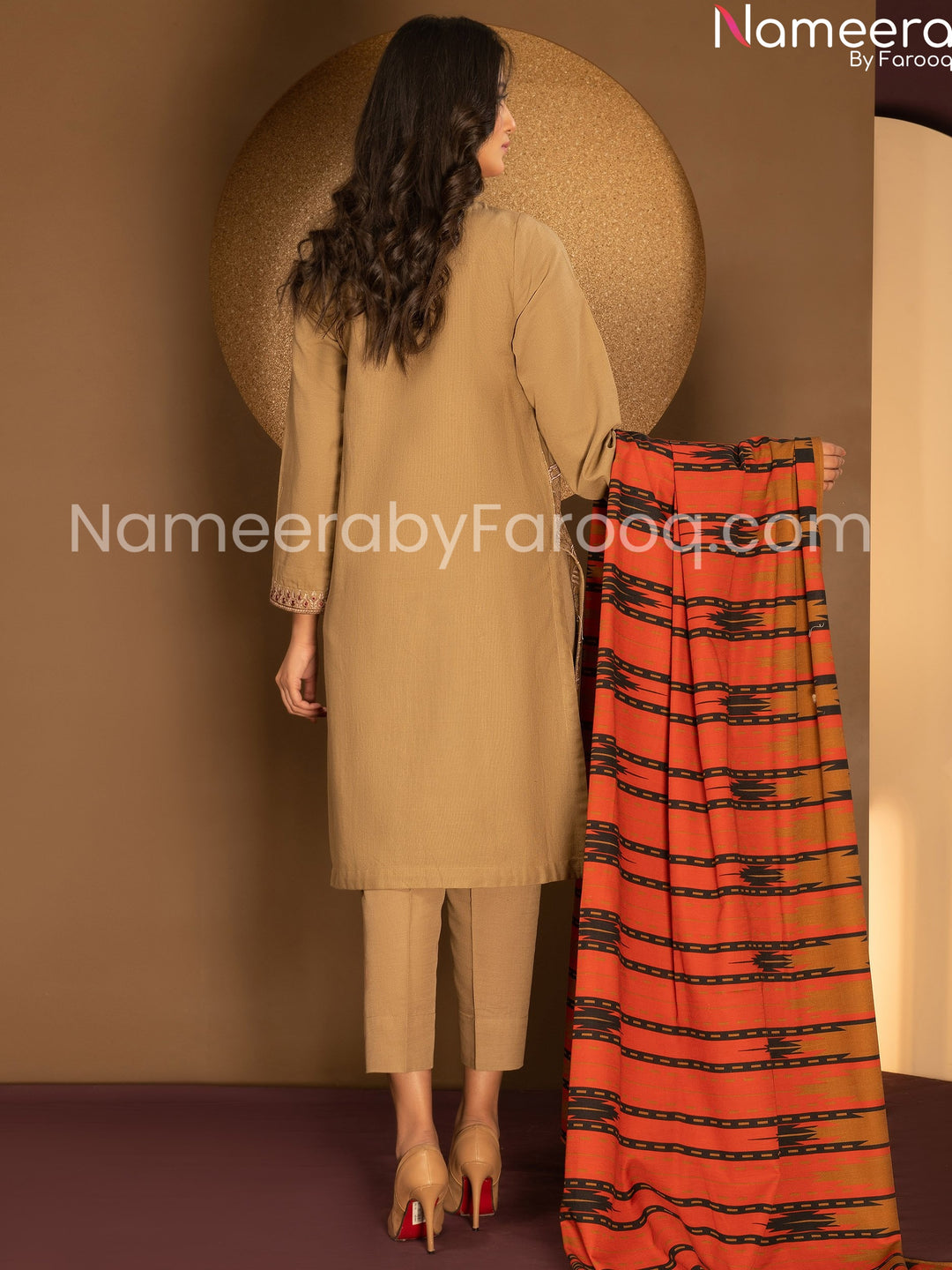 Designer Golden khaddar fabric 2021