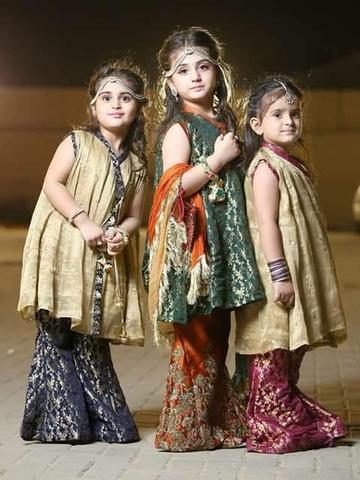 Kids Sharara With Paplam Frocks Model# Kids 1