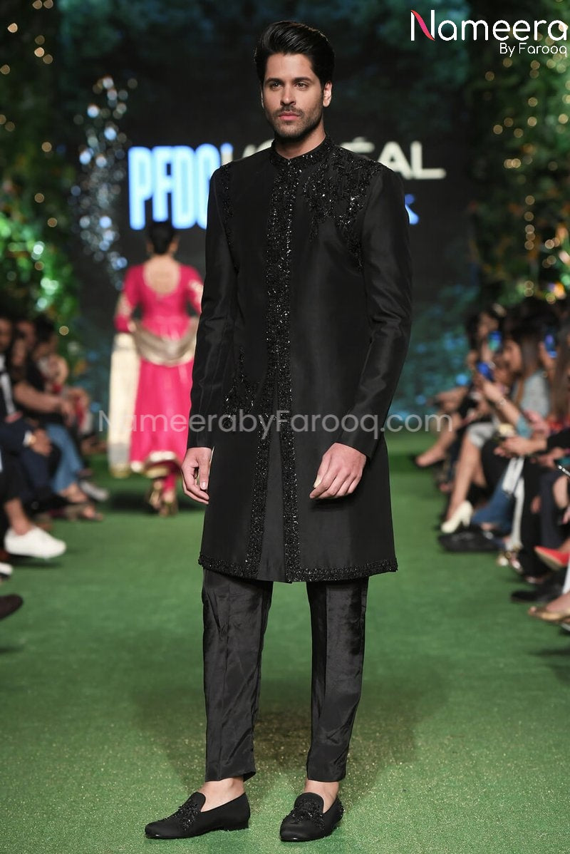 Latest Pakistani Black Groom Sherwani Online 2021 Overall Look