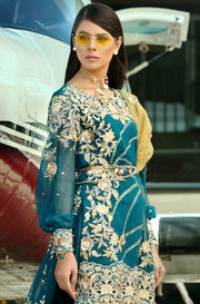 Eid Latest Dress in Turquoise Colour