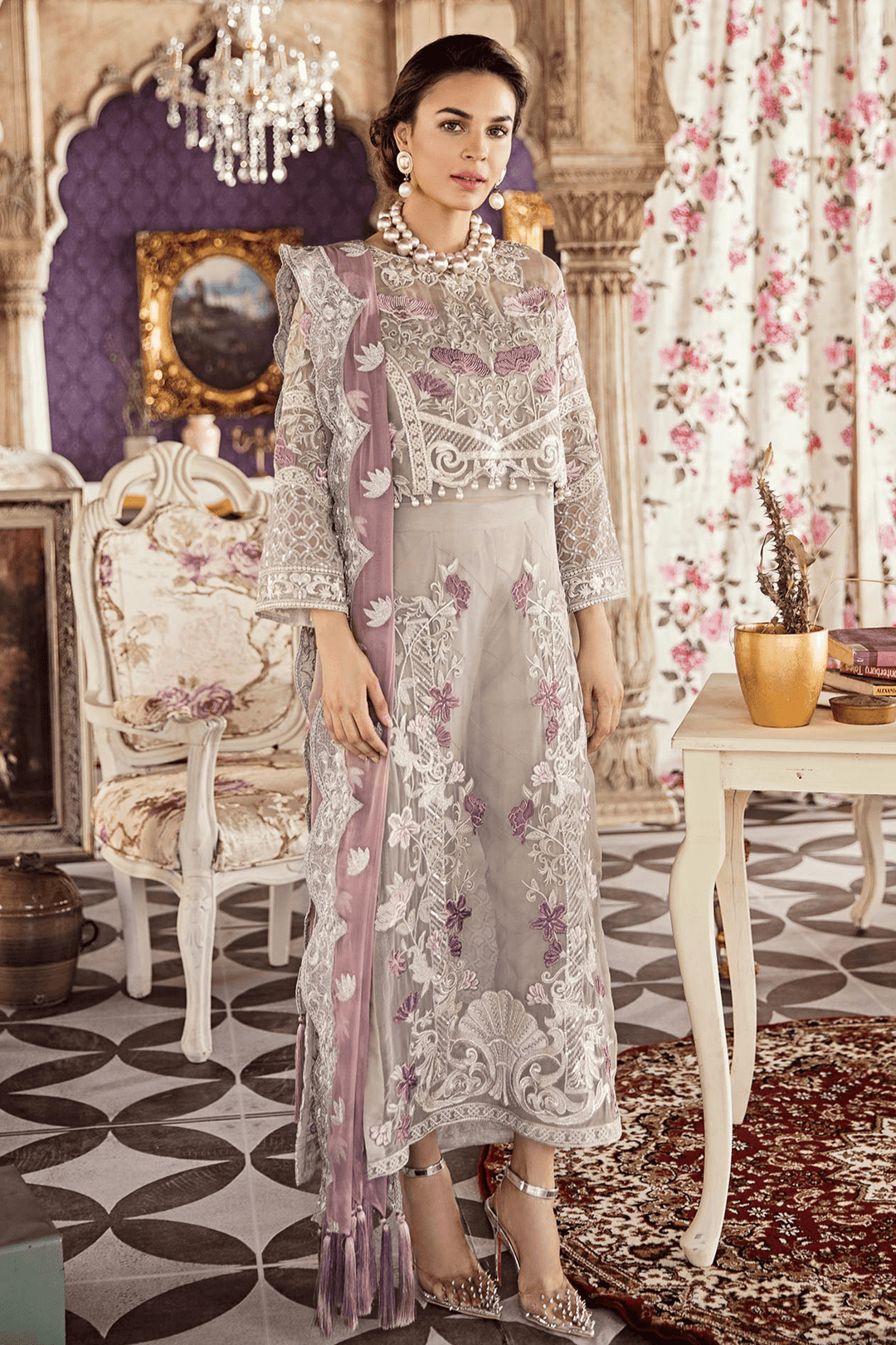 latest indian dress in tranquil color #P2206