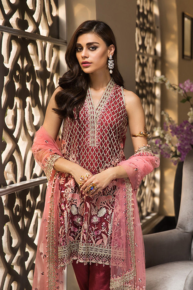 Latest Pakistani designer dress in beautiful red color # P2256