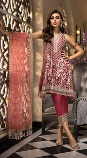 Latest Pakistani designer dress in beautiful red color # P2256