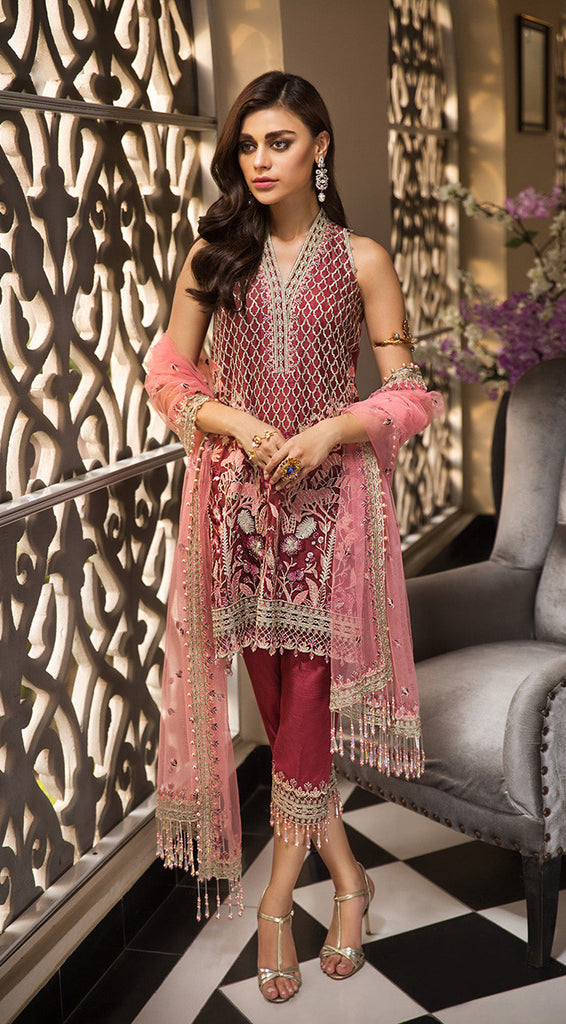 Latest Pakistani designer dresses zari embroidered MEDIUM