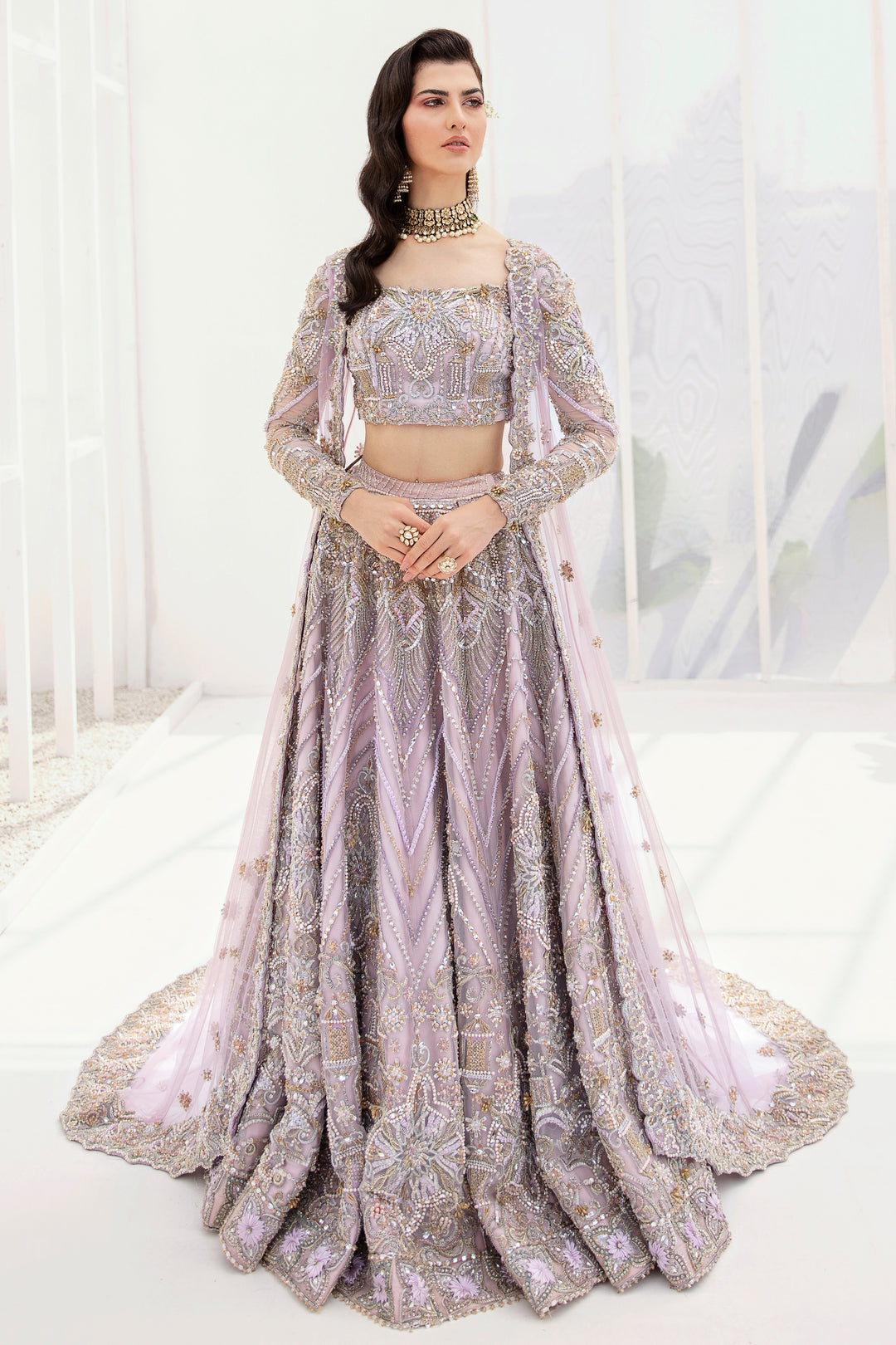lavender lehenga choli