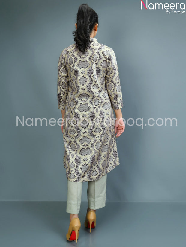 Pakistani Designer Lawn Capri Shirt Dress online