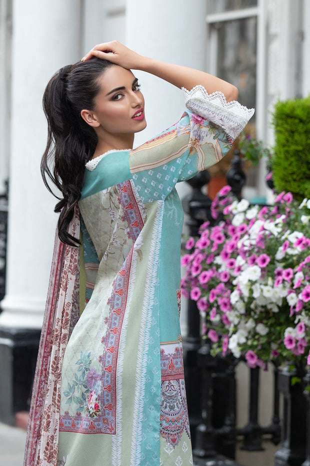 Latest Pakistani printed lawn outfit 2020 online in elegant light colors # E2219
