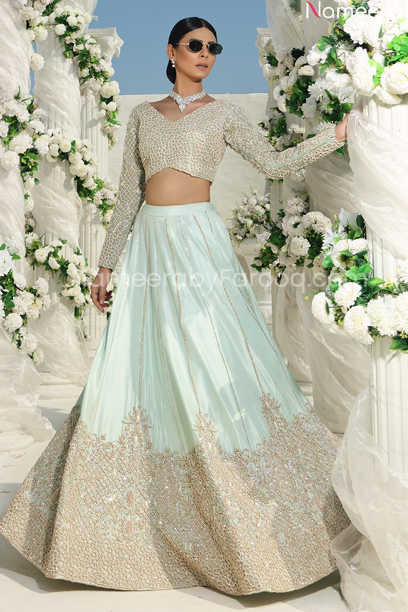 light blue lehenga choli