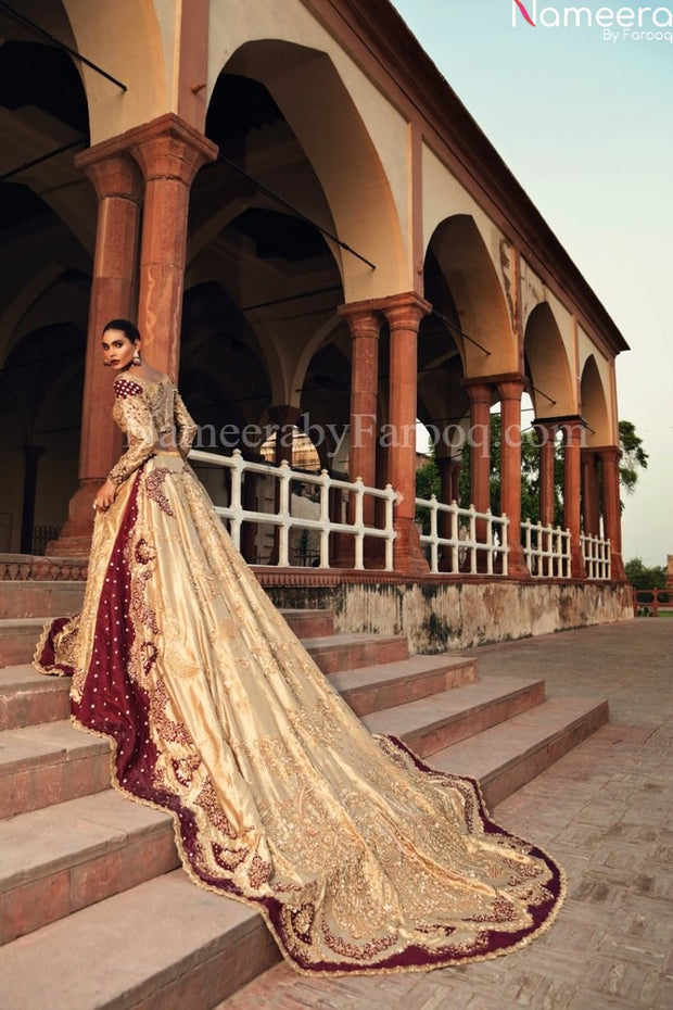 long tail pakistani bridal dresses