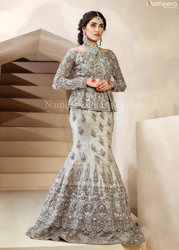 long tail pakistani wedding dresses