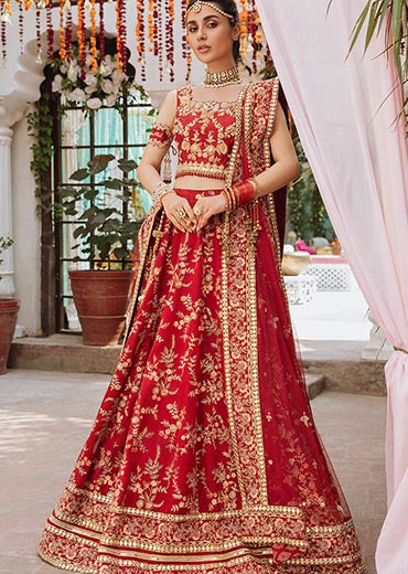 Red Lehnga Choli Bridal Dress Pakistani Online #BS675