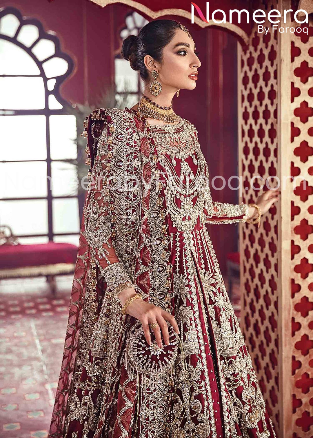 maroon bridal lehenga 2021