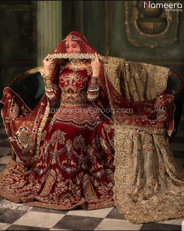  Maroon Bridal Lehenga Choli