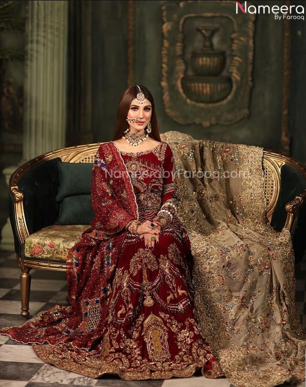  Maroon Bridal Lehnga