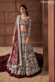 maroon color lehenga choli