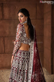 maroon lehenga choli bridal
