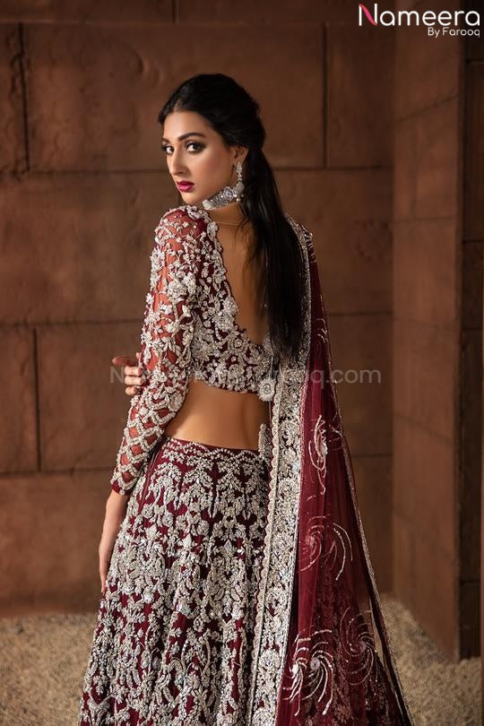 maroon lehenga choli bridal