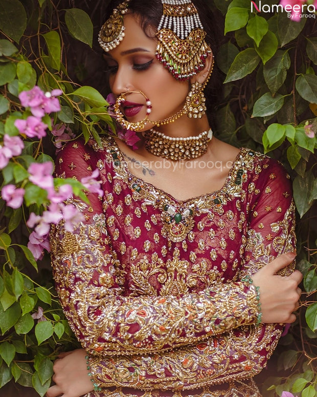 maroon lehnga
