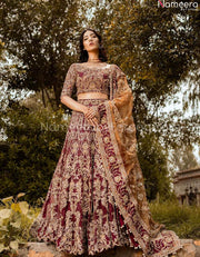 maroon lehnga