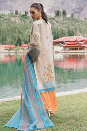 Beautiful Pakistani masuri embroidered dress in beige color # P2375