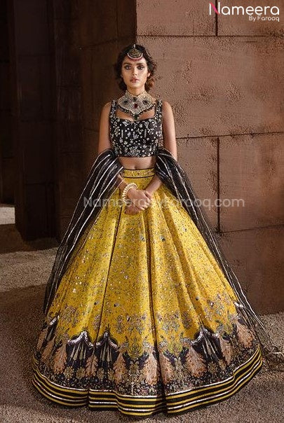 Designer Mehndi Lehenga with Crop Top Choli Online 2021 – Nameera