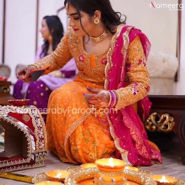 Premium Style Bridal Mehndi Dress in Pakistan Online