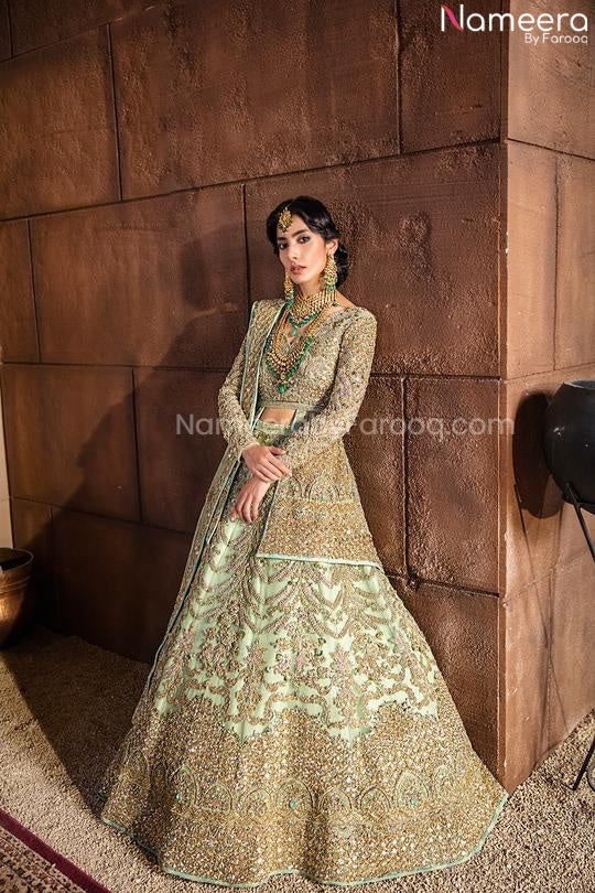 mint green lehenga choli