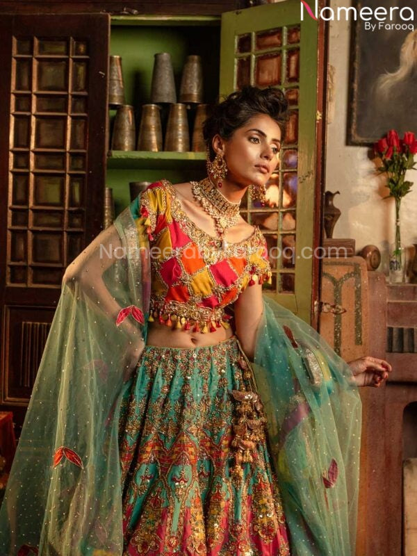 multi color bridal lehenga choli