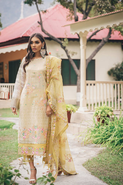 Masuri embroidered outfit in beige color casual wear – Nameera by Farooq