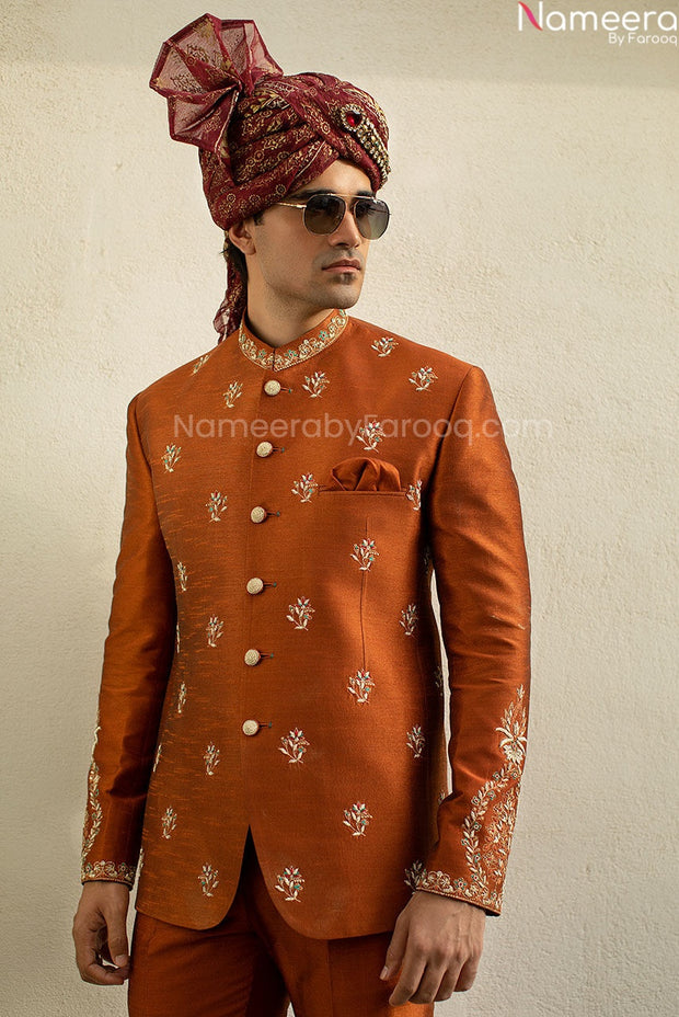 mustard sherwani