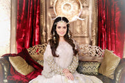 Elegant designer net organza dress in lavish ivory color # B3358