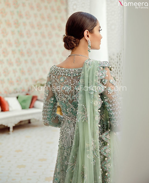 net bridal lehnga