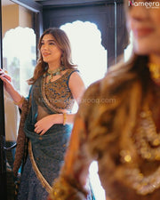 Orange and red lehenga combination