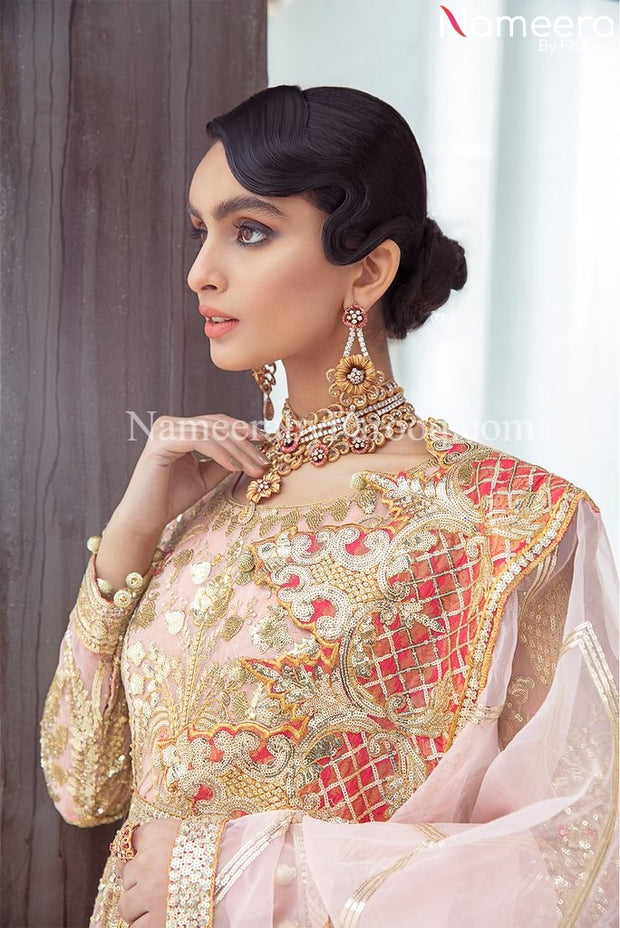 Pakistani Designer Orange Bridal Lehenga