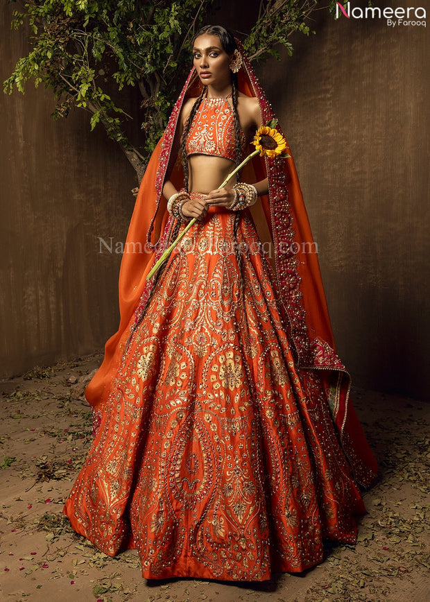 orange lehenga choli