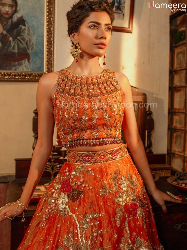 Orange Lehenga for Bride
