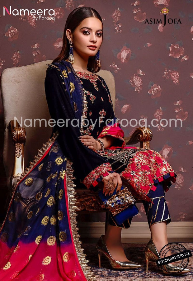 pakistani velvet dress 