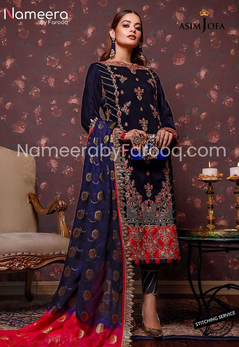 pakistani velvet dress 