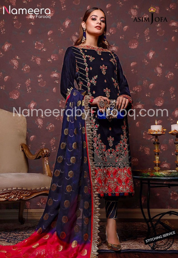 pakistani velvet dress 
