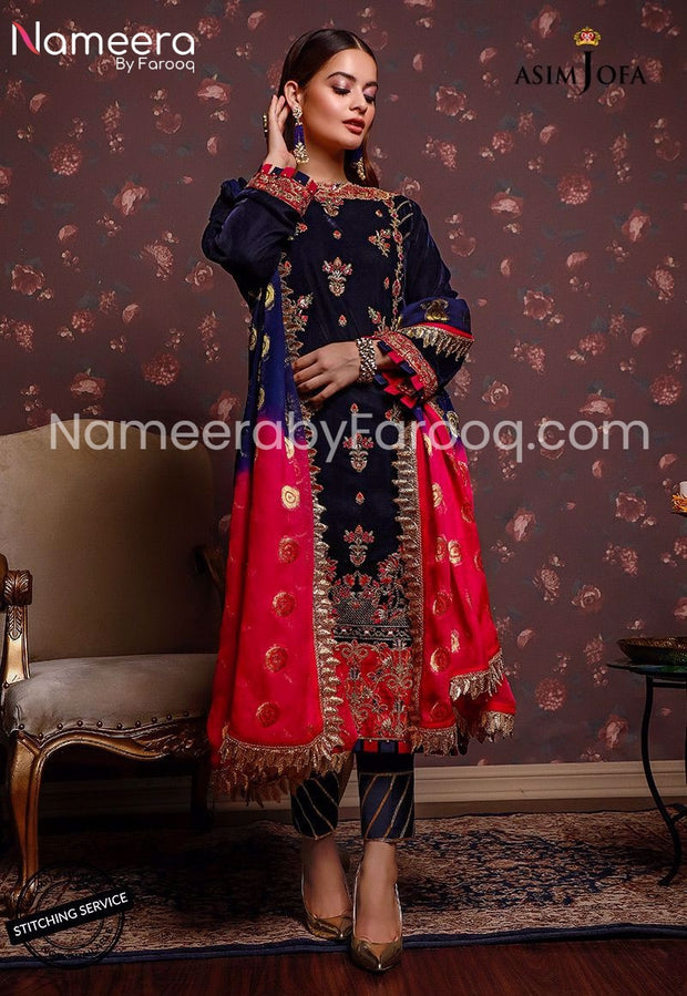 pakistani velvet dress 