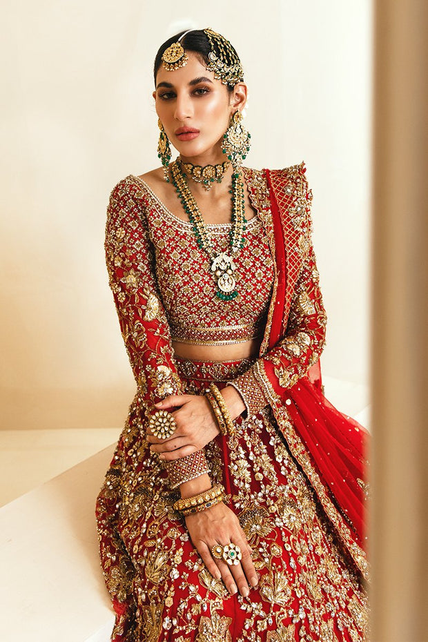 Pakistani Red and Gold Lehenga Choli