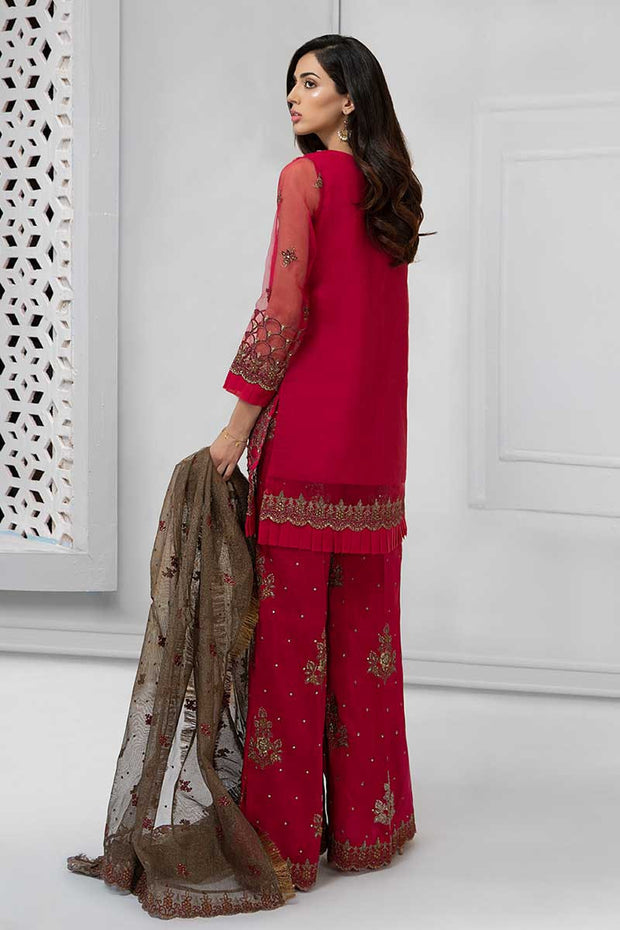 Fancy Pakistani designer suit in marjanda color # P2225