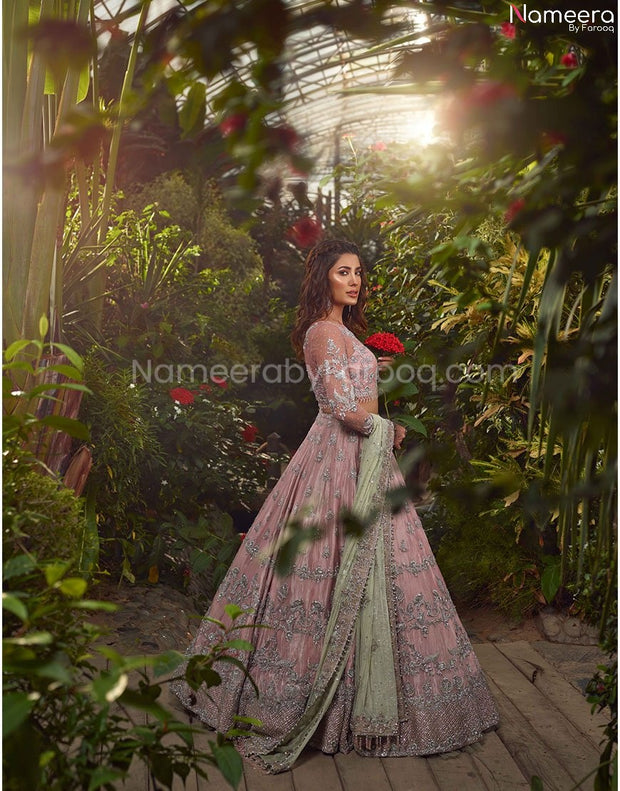 Asian Bridal Lehenga Choli Designer Wear in Pink #BN540